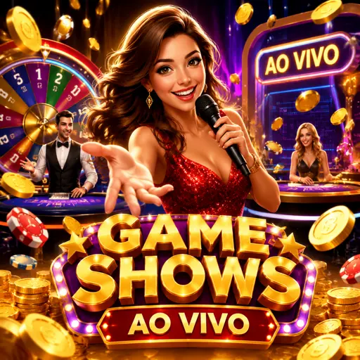 Apresentador de game show ao vivo com roda giratória e multiplicadores