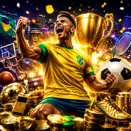 Estádio de futebol com gramado iluminado